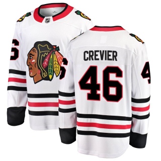 Men's Louis Crevier Chicago Blackhawks Fanatics Branded Away Jersey - Breakaway White