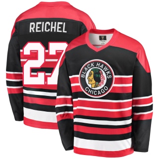 Men's Lukas Reichel Chicago Blackhawks Fanatics Branded Breakaway Heritage Jersey - Premier Red/Black