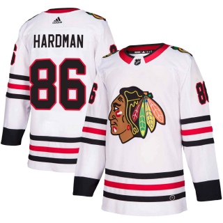 Men's Mike Hardman Chicago Blackhawks Adidas Away Jersey - Authentic White