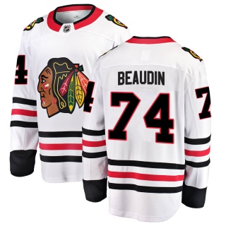 Men's Nicolas Beaudin Chicago Blackhawks Fanatics Branded ized Away Jersey - Breakaway White