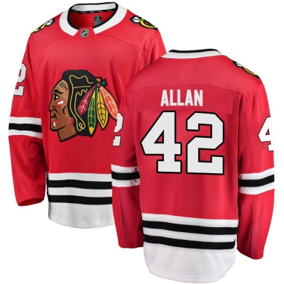 Men's Nolan Allan Chicago Blackhawks Fanatics Branded Red Home Jersey - Breakaway Black