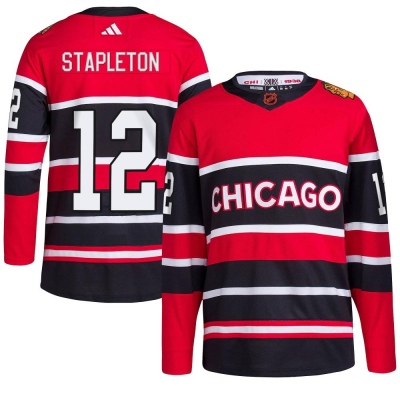 Men's Pat Stapleton Chicago Blackhawks Adidas Red Reverse Retro 2.0 Jersey - Authentic Black