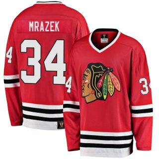 Men's Petr Mrazek Chicago Blackhawks Fanatics Branded Breakaway Red Heritage Jersey - Premier Black