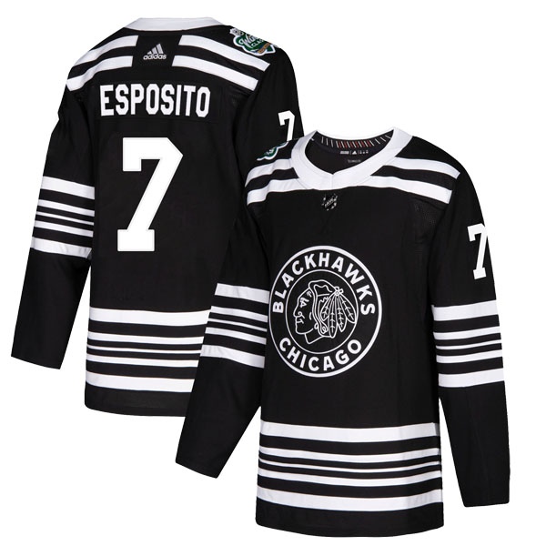 Men's Phil Esposito Chicago Blackhawks Adidas 2019 Winter Classic Jersey - Authentic Black