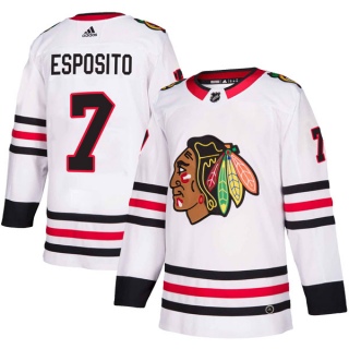Men's Phil Esposito Chicago Blackhawks Adidas Away Jersey - Authentic White