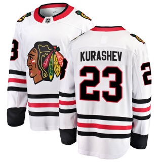 Men's Philipp Kurashev Chicago Blackhawks Fanatics Branded Away Jersey - Breakaway White