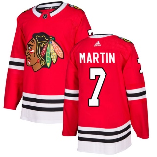 Men's Pit Martin Chicago Blackhawks Adidas Home Jersey - Authentic Red
