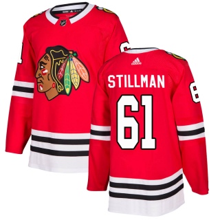 Men's Riley Stillman Chicago Blackhawks Adidas Home Jersey - Authentic Red