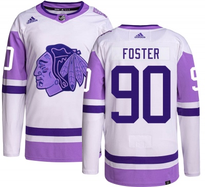Men's Scott Foster Chicago Blackhawks Adidas Hockey Fights Cancer Jersey - Authentic