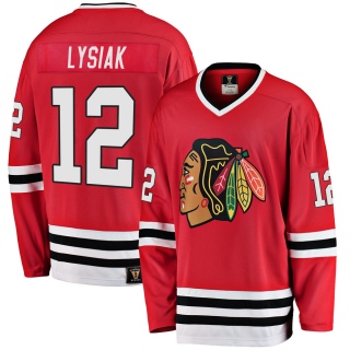 Men's Tom Lysiak Chicago Blackhawks Fanatics Branded Breakaway Red Heritage Jersey - Premier Black