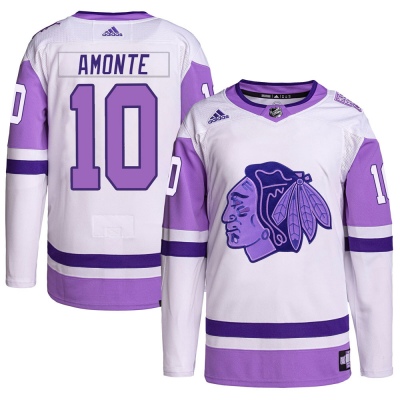 Men's Tony Amonte Chicago Blackhawks Adidas Hockey Fights Cancer Primegreen Jersey - Authentic White/Purple
