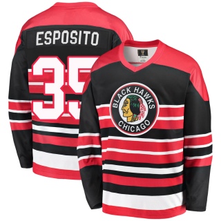 Men's Tony Esposito Chicago Blackhawks Fanatics Branded Breakaway Heritage Jersey - Premier Red/Black