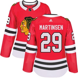 Women's Andreas Martinsen Chicago Blackhawks Adidas Home Jersey - Authentic Red