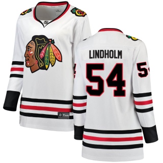 Women's Anton Lindholm Chicago Blackhawks Fanatics Branded Away Jersey - Breakaway White