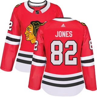 Women's Caleb Jones Chicago Blackhawks Adidas Home Jersey - Authentic Red