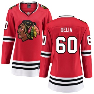 Women's Collin Delia Chicago Blackhawks Fanatics Branded Home Jersey - Breakaway Red