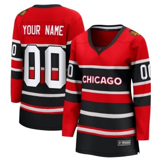 Women's Custom Chicago Blackhawks Fanatics Branded Custom Red Special Edition 2.0 Jersey - Breakaway Black