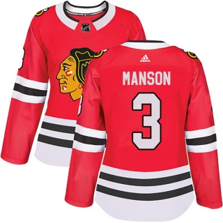 Women's Dave Manson Chicago Blackhawks Adidas Home Jersey - Authentic Red