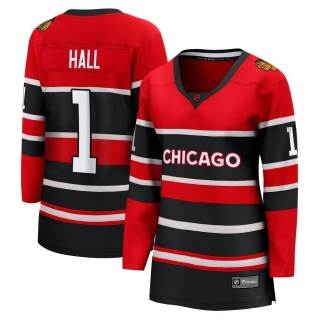Women's Glenn Hall Chicago Blackhawks Fanatics Branded Red Special Edition 2.0 Jersey - Breakaway Black