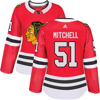 Women's Ian Mitchell Chicago Blackhawks Adidas Home Jersey - Authentic Red