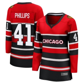 Women's Isaak Phillips Chicago Blackhawks Fanatics Branded Red Special Edition 2.0 Jersey - Breakaway Black