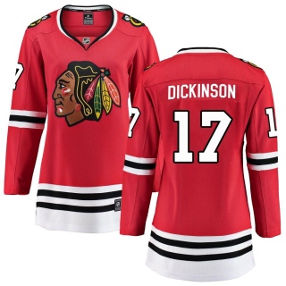 Women's Jason Dickinson Chicago Blackhawks Fanatics Branded Red Home Jersey - Breakaway Black