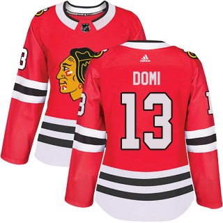 Women's Max Domi Chicago Blackhawks Adidas Red Home Jersey - Authentic Black
