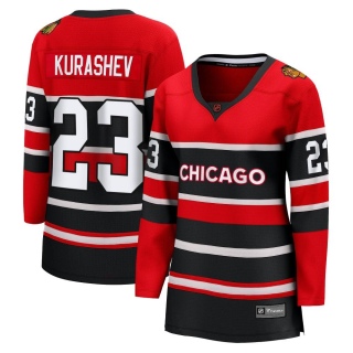 Women's Philipp Kurashev Chicago Blackhawks Fanatics Branded Red Special Edition 2.0 Jersey - Breakaway Black