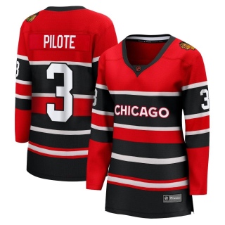 Women's Pierre Pilote Chicago Blackhawks Fanatics Branded Red Special Edition 2.0 Jersey - Breakaway Black