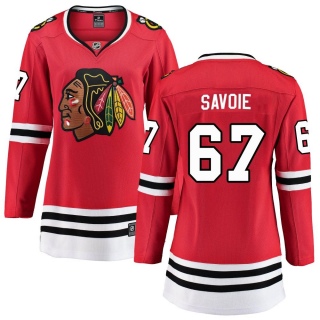 Women's Samuel Savoie Chicago Blackhawks Fanatics Branded Red Home Jersey - Breakaway Black