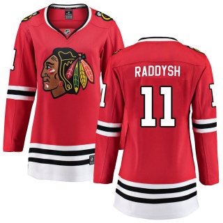 Women's Taylor Raddysh Chicago Blackhawks Fanatics Branded Red Home Jersey - Breakaway Black
