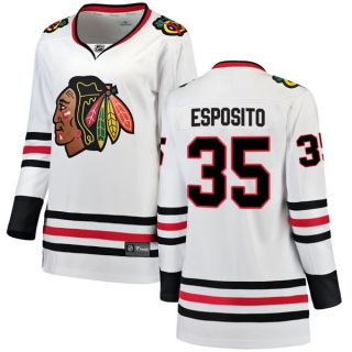 Women's Tony Esposito Chicago Blackhawks Fanatics Branded Away Jersey - Breakaway White