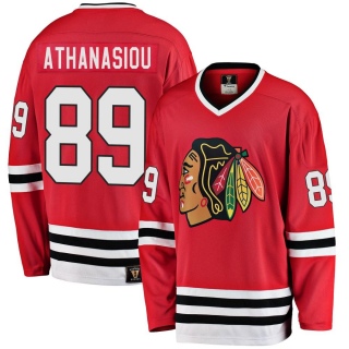 Youth Andreas Athanasiou Chicago Blackhawks Fanatics Branded Breakaway Red Heritage Jersey - Premier Black