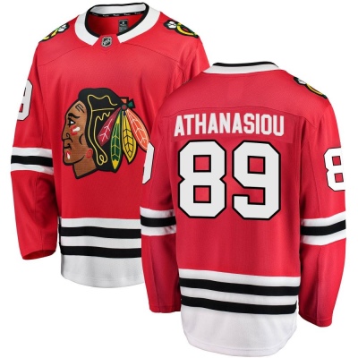 Youth Andreas Athanasiou Chicago Blackhawks Fanatics Branded Red Home Jersey - Breakaway Black