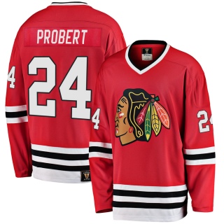 Youth Bob Probert Chicago Blackhawks Fanatics Branded Breakaway Red Heritage Jersey - Premier Black