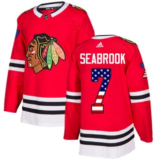 Youth Brent Seabrook Chicago Blackhawks Adidas USA Flag Fashion Jersey - Authentic Red