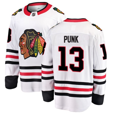 Youth CM Punk Chicago Blackhawks Fanatics Branded Away Jersey - Breakaway White