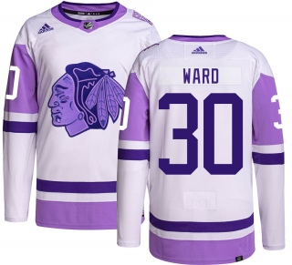 Youth Cam Ward Chicago Blackhawks Adidas Hockey Fights Cancer Jersey - Authentic