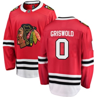 Youth Clark Griswold Chicago Blackhawks Fanatics Branded Red Home Jersey - Breakaway Black