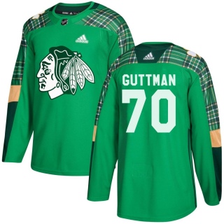 Youth Cole Guttman Chicago Blackhawks Adidas St. Patrick's Day Practice Jersey - Authentic Green