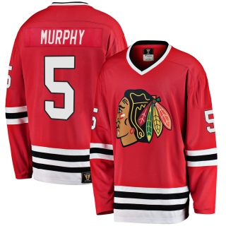 Youth Connor Murphy Chicago Blackhawks Fanatics Branded Breakaway Red Heritage Jersey - Premier Black