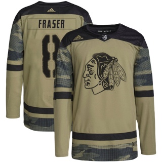 Youth Curt Fraser Chicago Blackhawks Adidas Camo Military Appreciation Practice Jersey - Authentic Black