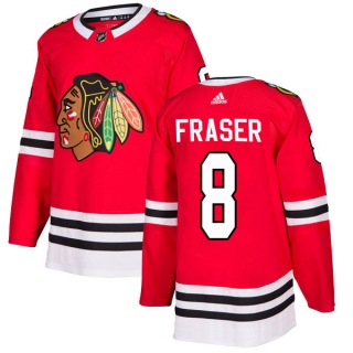 Youth Curt Fraser Chicago Blackhawks Adidas Red Home Jersey - Authentic Black