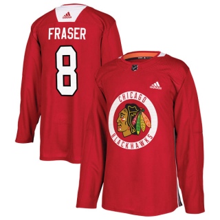 Youth Curt Fraser Chicago Blackhawks Adidas Red Home Practice Jersey - Authentic Black