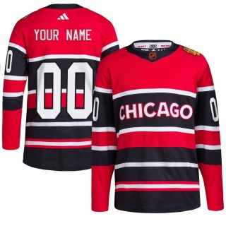 Youth Custom Chicago Blackhawks Adidas Custom Red Reverse Retro 2.0 Jersey - Authentic Black
