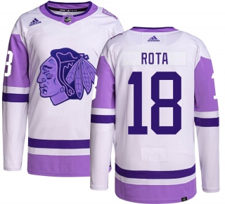 Youth Darcy Rota Chicago Blackhawks Adidas Hockey Fights Cancer Jersey - Authentic Black