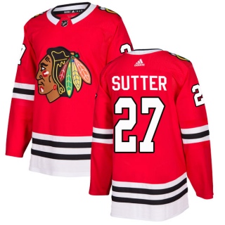 Youth Darryl Sutter Chicago Blackhawks Adidas Red Home Jersey - Authentic Black
