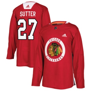 Youth Darryl Sutter Chicago Blackhawks Adidas Red Home Practice Jersey - Authentic Black