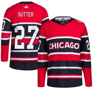 Youth Darryl Sutter Chicago Blackhawks Adidas Red Reverse Retro 2.0 Jersey - Authentic Black