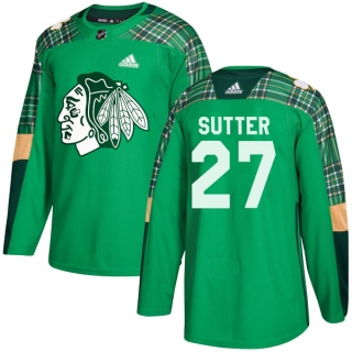 Youth Darryl Sutter Chicago Blackhawks Adidas St. Patrick's Day Practice Jersey - Authentic Green